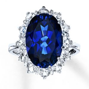 Kay Jewelers Lab-Created Sapphire Ring Oval-Cut Sterling Silver- Sapphire - large.jpg